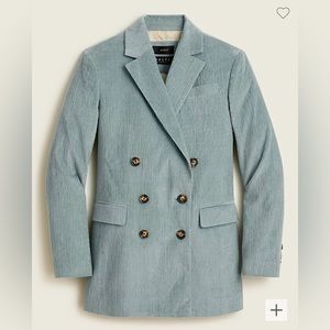 NWT J Crew Double Breasted Blazer in Italian Corduroy